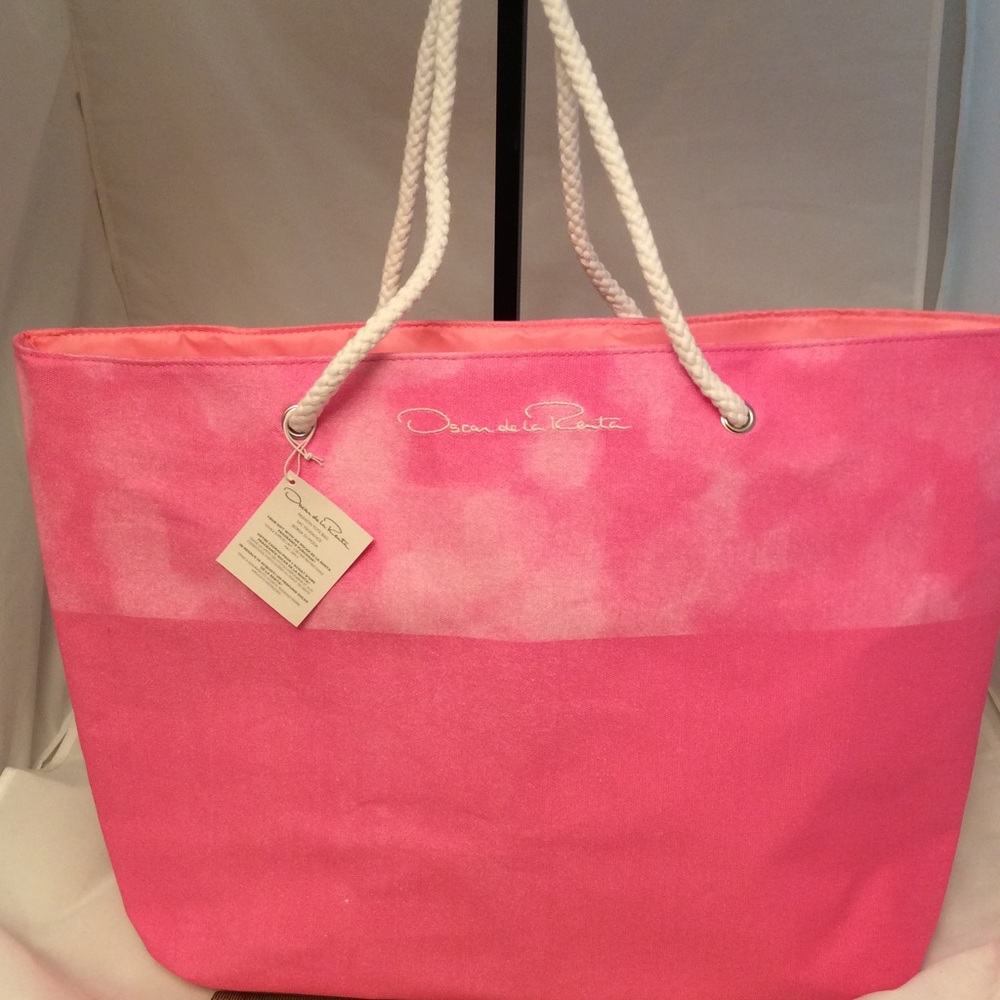 Oscar De La Renta 100% Cotton Canvas Tote Bag